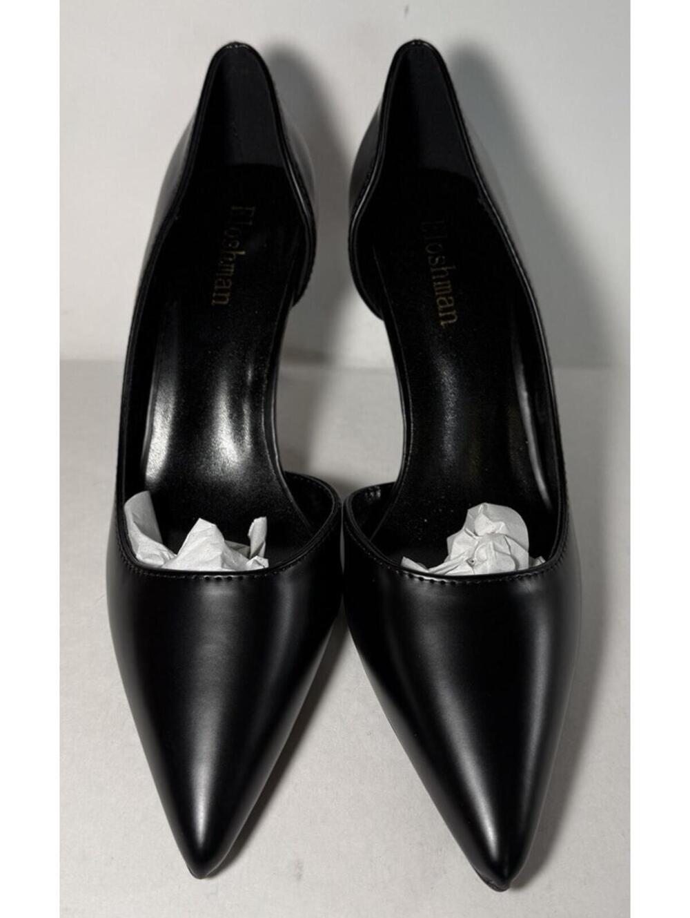 ELOSHMAN Pointed Toe Heels Side Hollow Stiletto Narrow Black